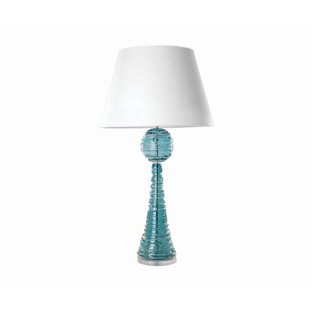 Muffy Crystal Glass Lamp by William Yeoward in Turquoise Blue